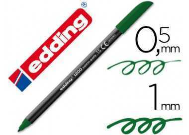 Rotulador edding punta fibra 1200 verde oliva n.15 punta redonda 0.5 mm