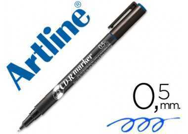 Rotulador artline para cd punta de fibra permanente ek-883 azul -punta redonda 0.5 mm