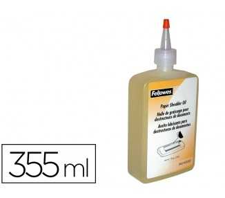 Aceite lubricante fellowes para destructora de documentos bote de 355 ml