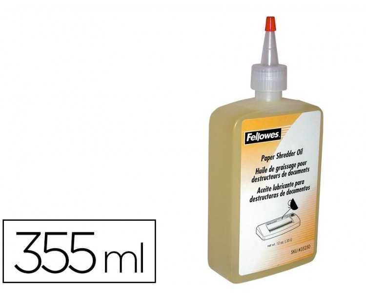 Aceite lubricante fellowes para destructora de documentos bote de 355 ml