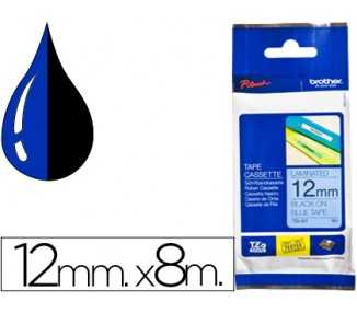 Cinta brother tze531 azul-negro 12mm longitud 8 mt