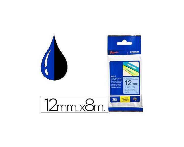 Cinta brother tze531 azul-negro 12mm longitud 8 mt