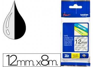 Cinta brother tze131 transparente-negro 12mm longitud 8 mt