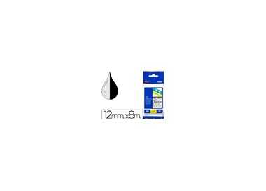 Cinta brother tze131 transparente-negro 12mm longitud 8 mt