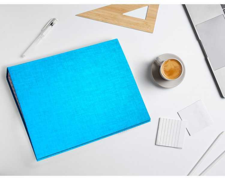 Carpeta de 4 anillas 25mm mixtas liderpapel folio carton forrado paper coat celeste