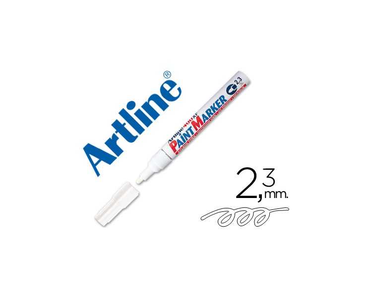 Rotulador artline marcador permanente ek-400 xf blanco punta redonda 2.3 mm metal caucho y plastico