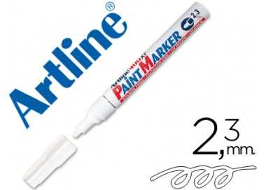 Rotulador artline marcador permanente ek-400 xf blanco punta redonda 2.3 mm metal caucho y plastico