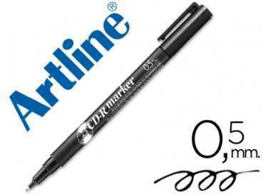 Rotulador artline para cd punta de fibra permanente ek-883 negro -punta redonda 0.5 mm