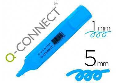 Rotulador q-connect fluorescente azul punta biselada