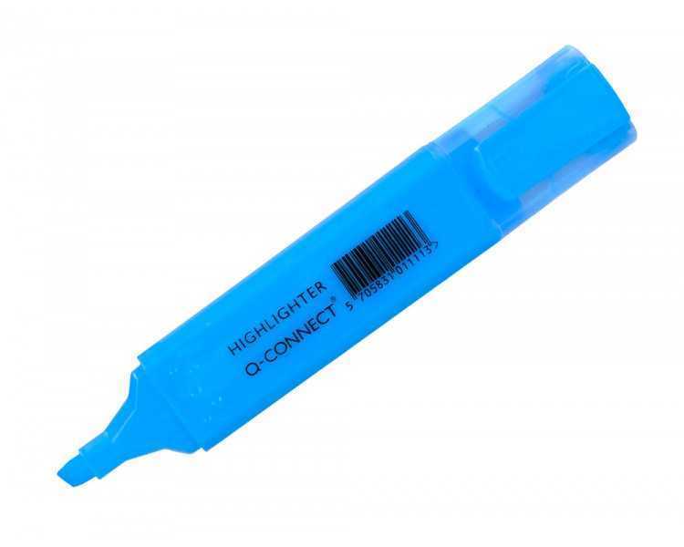 Rotulador q-connect fluorescente azul punta biselada