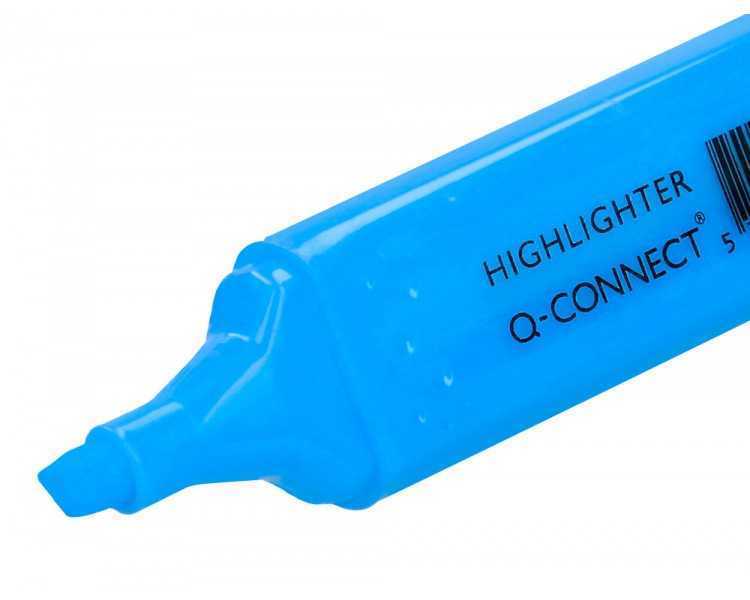 Rotulador q-connect fluorescente azul punta biselada