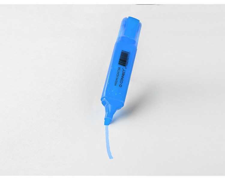 Rotulador q-connect fluorescente azul punta biselada