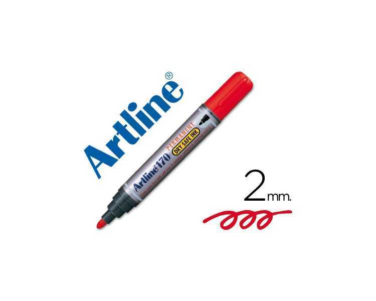 Rotulador artline marcador permanente 170 rojo punta redonda 2 mm antisecado