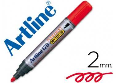 Rotulador artline marcador permanente 170 rojo punta redonda 2 mm antisecado