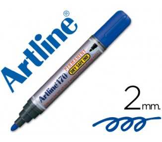 Rotulador artline marcador permanente 170 azul punta redonda 2mm antisecado