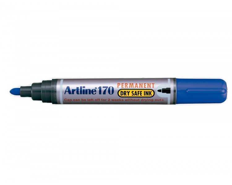 Rotulador artline marcador permanente 170 azul punta redonda 2mm antisecado