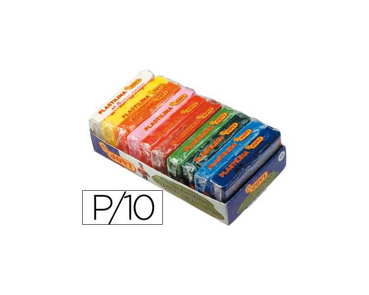 Plastilina jovi 70 tamaño pequeño bandeja de 10 unidades colores surtidos