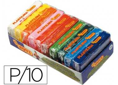 Plastilina jovi 70 tamaño pequeño bandeja de 10 unidades colores surtidos