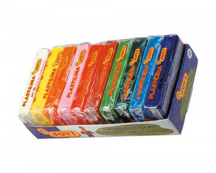 Plastilina jovi 70 tamaño pequeño bandeja de 10 unidades colores surtidos