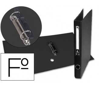 Carpeta de 2 anillas 25mm mixt as liderpapel folio forrado papercoat con ollao y tarjetero compresor plastico negro