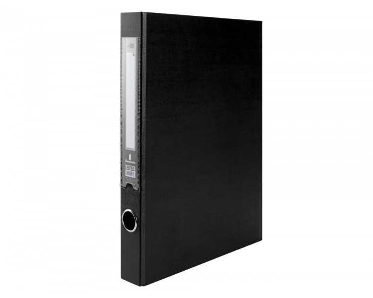 Carpeta de 2 anillas 25mm mixt as liderpapel folio forrado papercoat con ollao y tarjetero compresor plastico negro