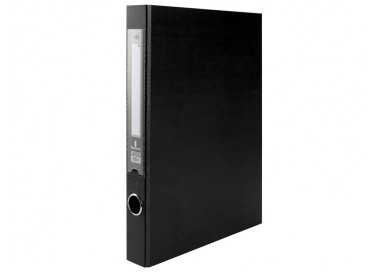 Carpeta de 2 anillas 25mm mixt as liderpapel folio forrado papercoat con ollao y tarjetero compresor plastico negro