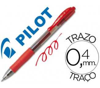 Boligrafo pilot g-2 rojo tinta gel retractil sujecion de caucho