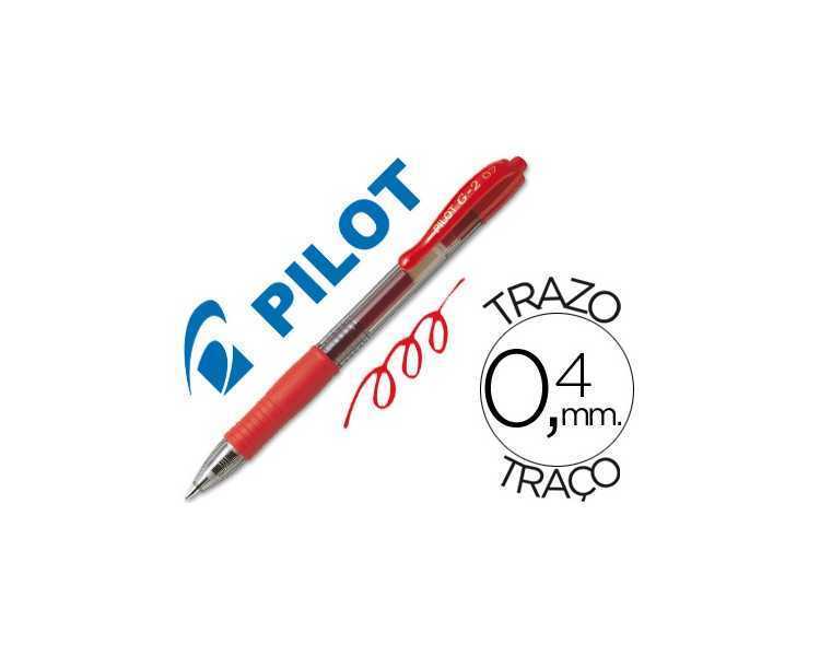 Boligrafo pilot g-2 rojo tinta gel retractil sujecion de caucho