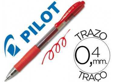 Boligrafo pilot g-2 rojo tinta gel retractil sujecion de caucho