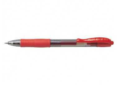 Boligrafo pilot g-2 rojo tinta gel retractil sujecion de caucho