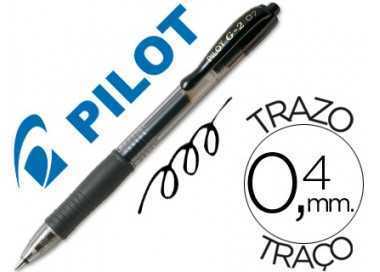 Boligrafo pilot g-2 negro tinta gel retractil sujecion de caucho