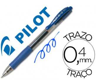 Boligrafo pilot g-2 azul tinta gel retractil sujecion de caucho