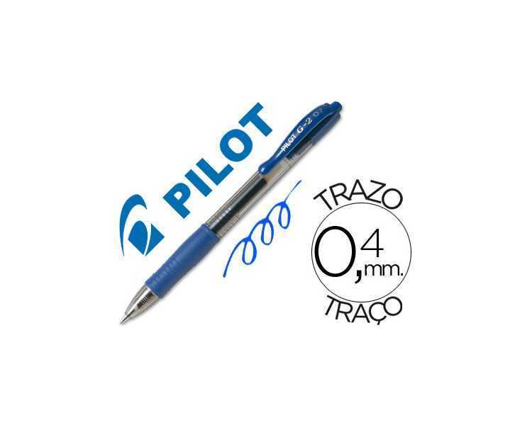 Boligrafo pilot g-2 azul tinta gel retractil sujecion de caucho