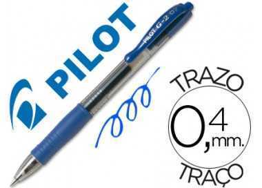 Boligrafo pilot g-2 azul tinta gel retractil sujecion de caucho