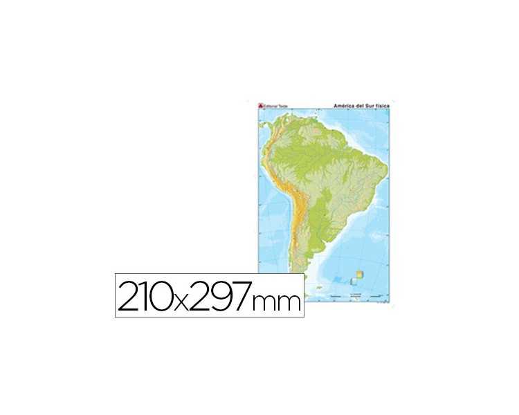 Mapa mudo color din a4 america del sur fisico