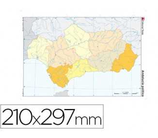 Mapa mudo color din a4 andalucia politico