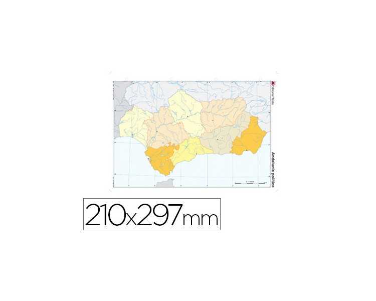 Mapa mudo color din a4 andalucia politico
