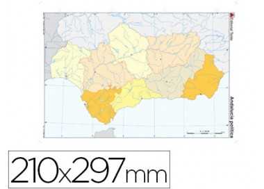 Mapa mudo color din a4 andalucia politico