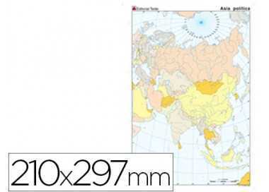 Mapa mudo color din a4 asia politico