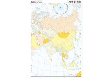 Mapa mudo color din a4 asia politico Mapa mudo color din a4 asia politico