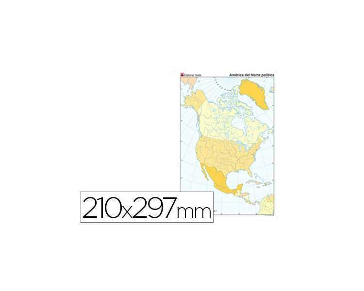 Mapa mudo color din a4 america del norte politico