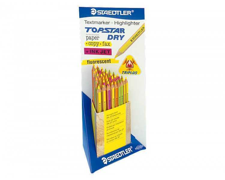 Lapices fluorescente staedtler top star expositor de 48 unidades colores surtidos