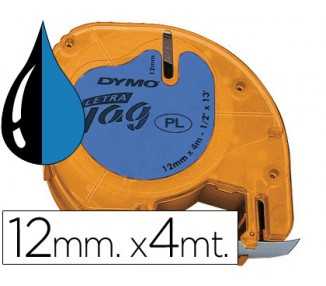 Cinta dymo 12mmx4mt -negro/azul para maquina letratag