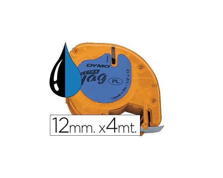 Cinta dymo 12mmx4mt -negro/azul para maquina letratag