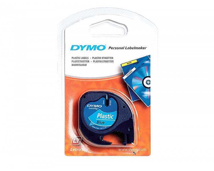 Cinta dymo 12mmx4mt -negro/azul para maquina letratag