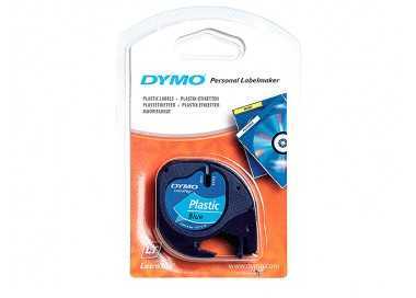 Cinta dymo 12mmx4mt -negro/azul para maquina letratag