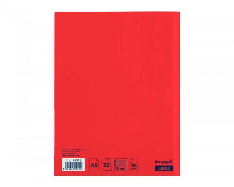 Libreta liderpapel smart a5 32 hojas 60g/m2cuadro 3mm con margen