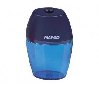 Sacapuntas maped plastico 1 uso con deposito expositor de 25 unidades