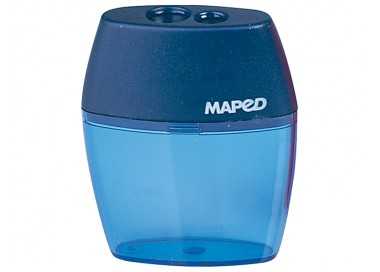 Sacapuntas maped plastico 1 uso con deposito expositor de 25 unidades