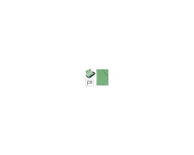Carpeta liderpapel gomas folio 3 solapas carton simil prespan verde